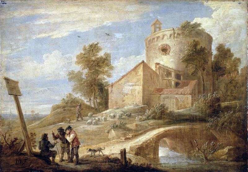 Paesaggio con torre   David Teniers