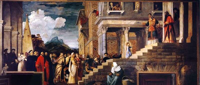 Introduzione di Maria al tempio   Tiziano Vecellio