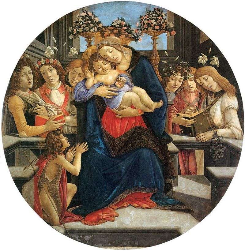 Madonna col Bambino, angeli e San Giovanni Battista   Sandro Botticelli