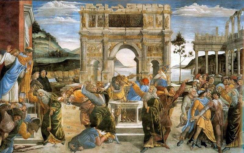 La punizione dei ribelli leviti   Sandro Botticelli