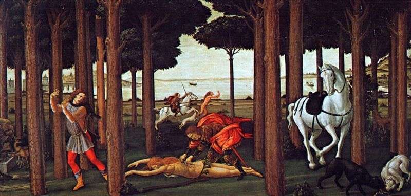 Nokla Boccaccio Nastajo degli Onesti il secondo episodio   Sandro Botticelli