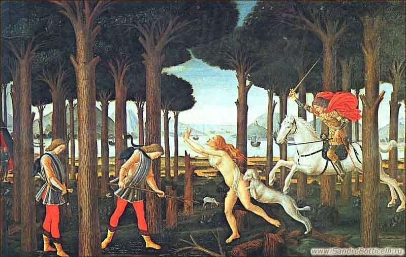 Nokula Boccaccio Nastajo degli Onesti il primo episodio   Sandro Botticelli