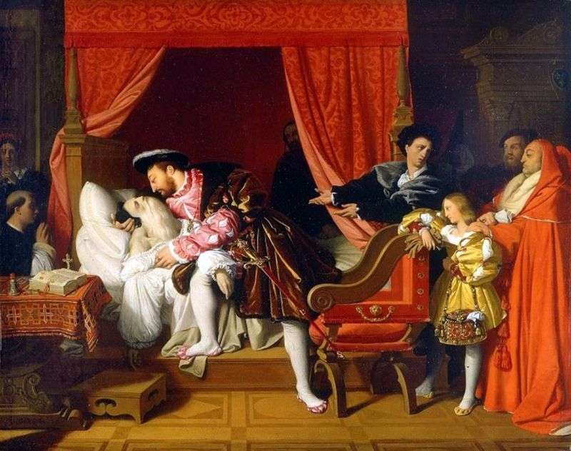 Leonardo muore tra le braccia di Francesco I   Jean Auguste Dominique Ingres