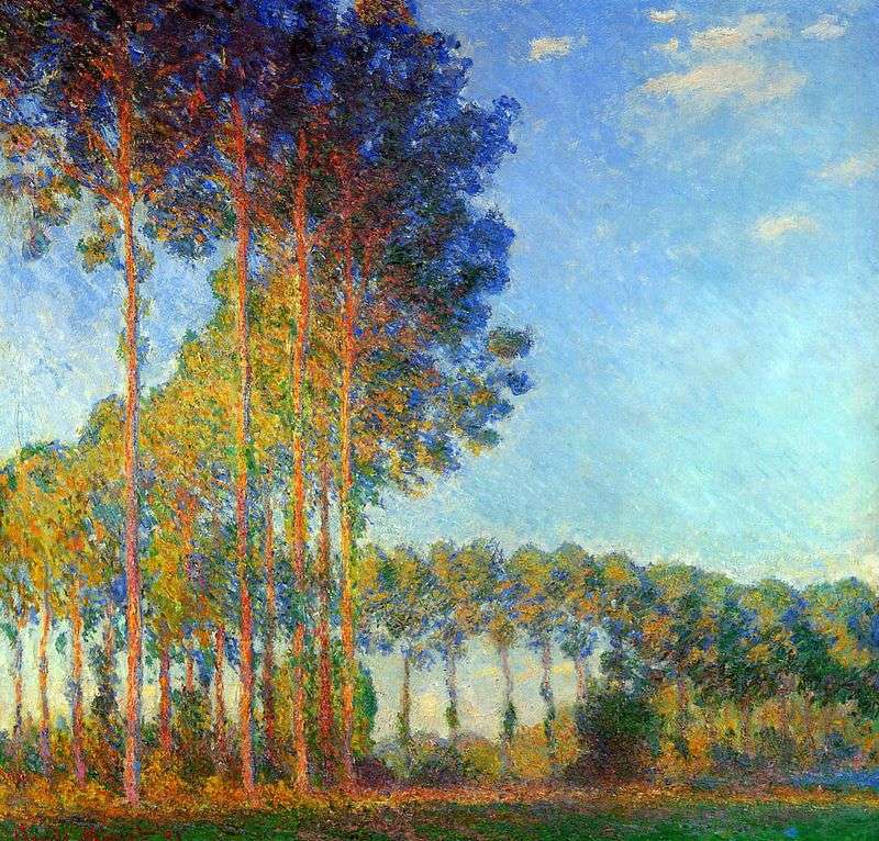 Pioppi sulle rive del fiume Epta   Claude Monet