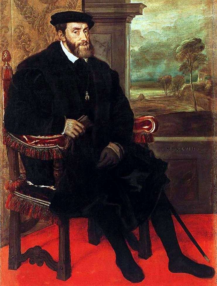 Ritratto di Carlo V sulla sedia   Tiziano Vechelio