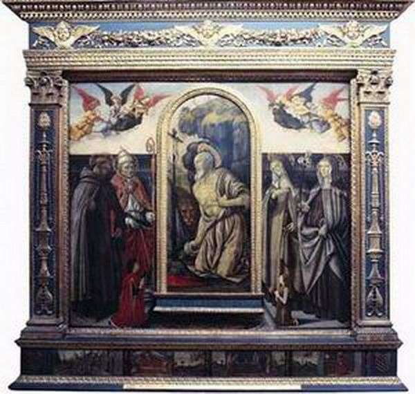 Pentimento sv. Girolamo con Santi e Donatori   Francesco Bottichini