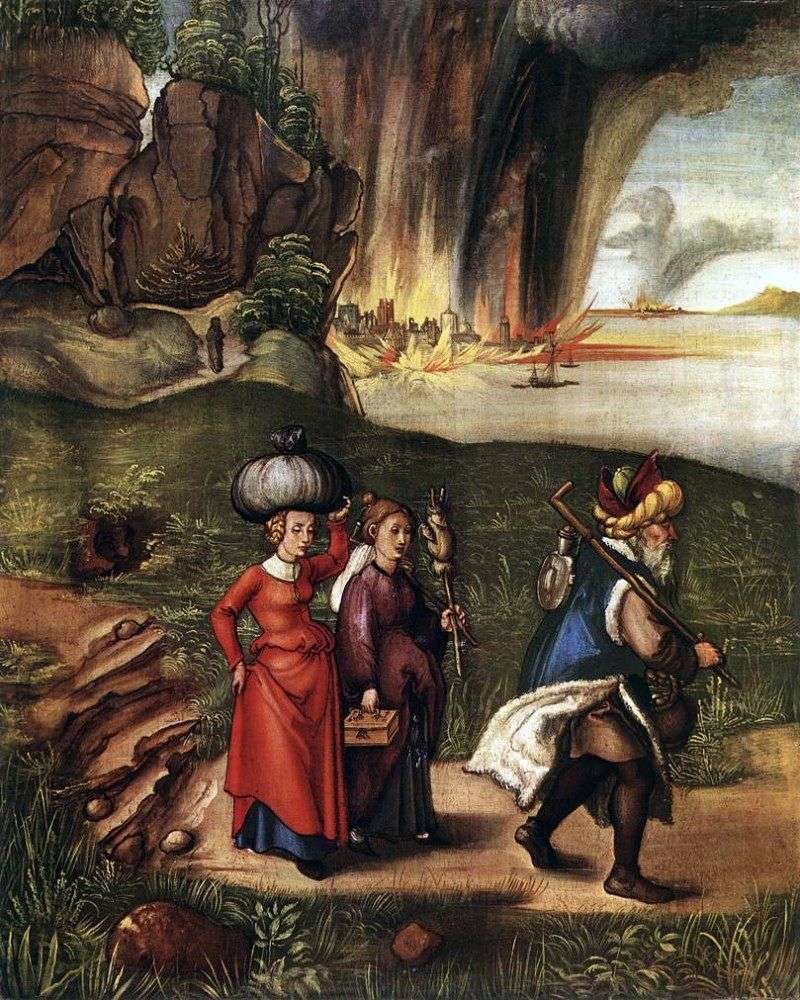 Il volo di Lot con le sue figlie da Sodoma   Albrecht Dürer