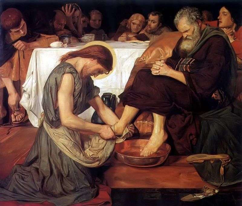 Gesù lava i piedi di Pietro   Ford Madoxon Brown