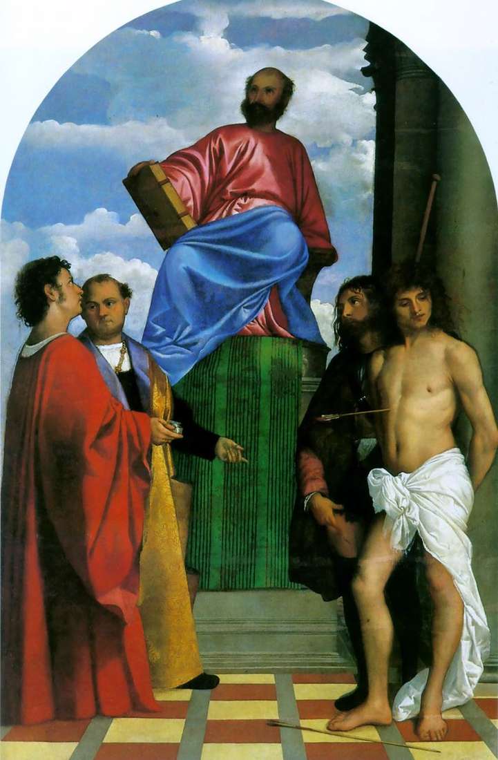 San Marco sul pulpito con i santi   Tiziano Vecellio