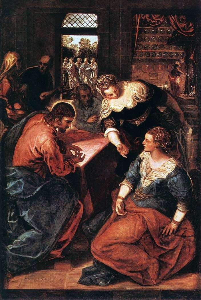 Cristo nella casa di Marta e Maria   Jacopo Tintoretto