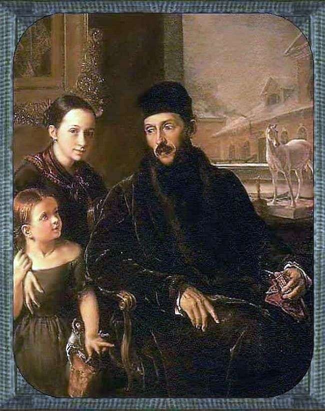 Ritratto di D. P. Voeikova con figlia e governante Miss Sorok   Vasily Tropinin