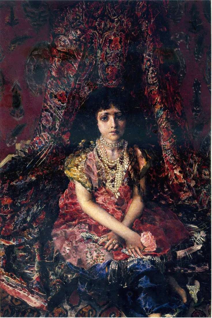 La ragazza sullo sfondo del tappeto persiano   Mikhail Vrubel