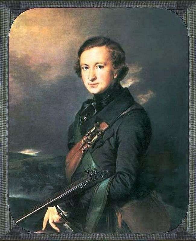 Ritratto di Yu. F. Samarin in costume da caccia   Vasily Tropinin