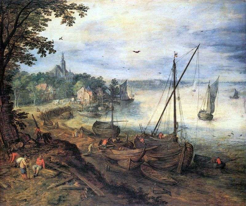 Paesaggio fluviale con boscaioli   Jan Bruegel