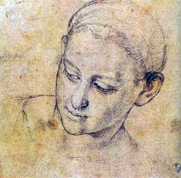 Studio del volto di una donna devota   Agnolo Bronzino